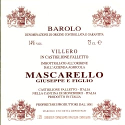 Giuseppe Mascarello: Barolo Villero 2009