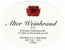 J. B. Becker: Spätburgunder Alter Weinbrand X.O. 15 Jahre