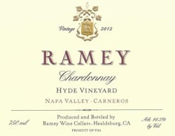 Ramey Wine Cellars: Carneros Chardonnay Hyde Vineyard 2012