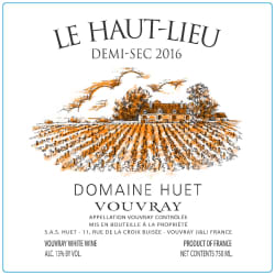Huet: Vouvray Le Haut-Lieu demi-sec 2016