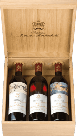 Mouton Rothschild: Sammlerbox: Chateau Mouton-Rothschild Magnum Jahrgangs-Trio aus 2020er Chateau-Reserve:  (2005 - 2009 - 2010)