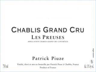 Patrick Piuze: Chablis Grand Cru Preuses 2021