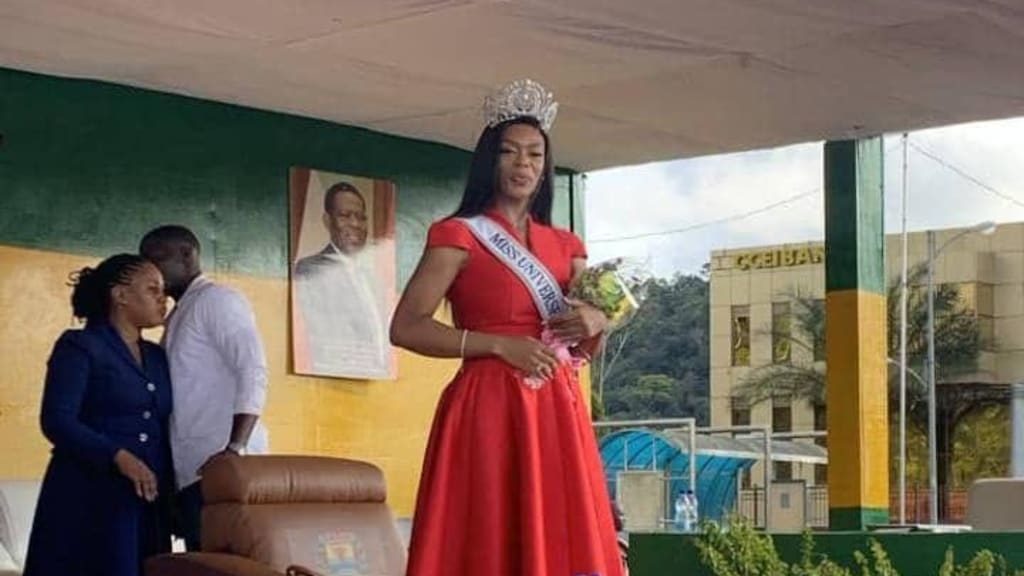 Teresa Isabel Mbomio Ada, es la Miss Guinea Ecuatorial 2026. Presenta su corona al pueblo de Evinayong. Foto Graciosa Mangue.