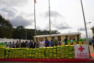 Donación de arroz a la fundación Constancia Mangue Nsue Okomo.