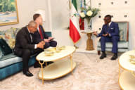 Nguema Obiang Mangue durante la reunión con los responsables de las empresas petrolíferas en Nueva York. Foto cedida por la Vicepress