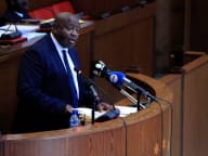 Manuel Osa Nsue, Primer ministro del gobierno en la Cámara de los Diputados durante la presentación de los Presupuestos Generales del Estado para el ejercicio económico 2027. Foto Gabinete de prensa del P.M