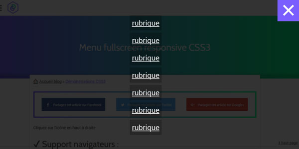 Menu fullscreen CSS3