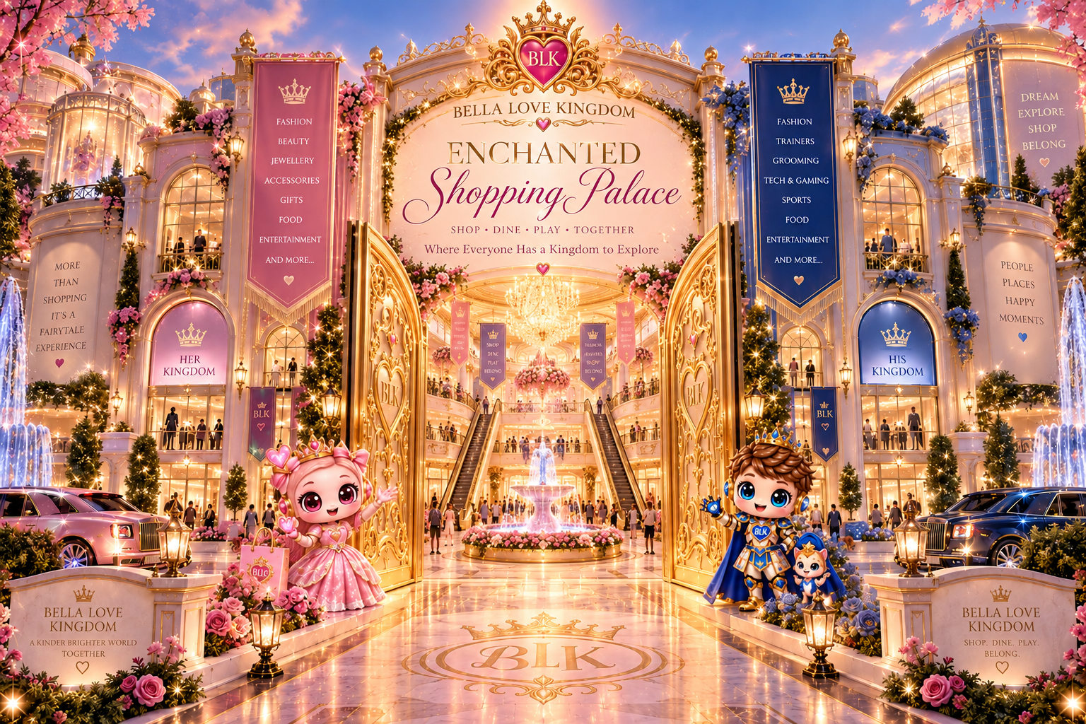 Open doors to Bella Love Kingdom Shopping Palace