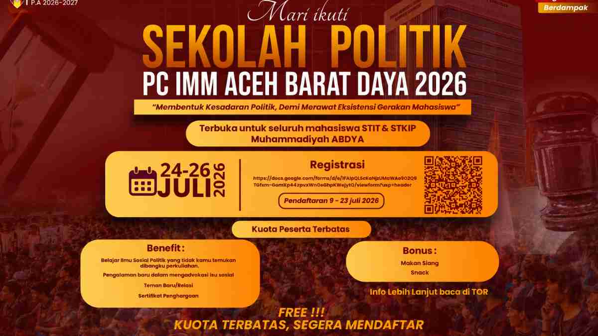 Sekolah Politik IMM Abdya 2026 Bidik Mahasiswa STIT dan STKIP Muhammadiyah