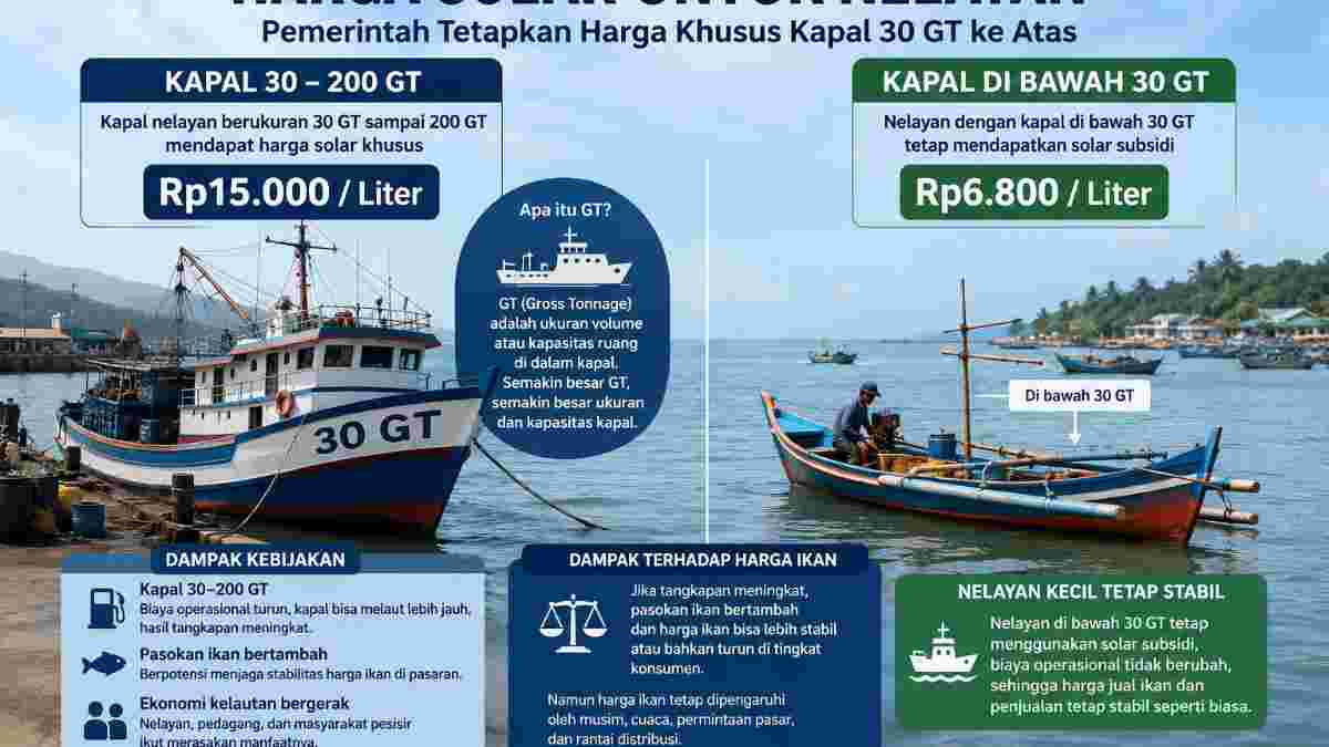 Harga Solar Ditetapkan 15.000 Per Liter Untuk Kapal Nelayan Berukuran 30-200 GT