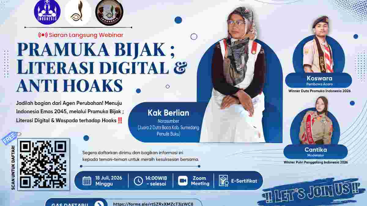 Pramuka Bijak: Literasi Digital & Anti Hoaks Digelar 18 Juli 2026