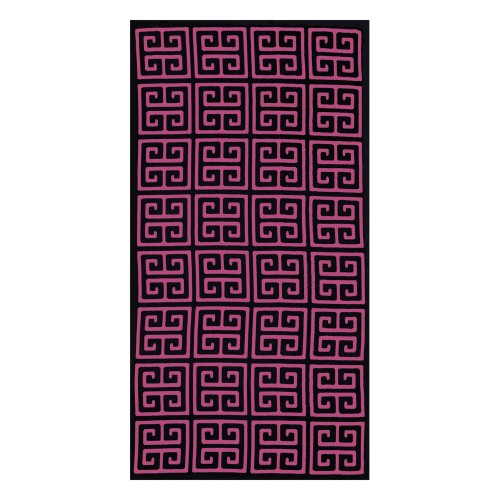 ΠΕΤΣΕΤΑ 4072 ΜΑΥΡΟ-ΡΟΖ ΜΕΑΝΔΡΟ ΖΑΚΑΡ 86x160cm 590gr