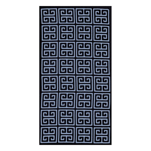 ΠΕΤΣΕΤΑ 4073 ΜΑΥΡΟ-ΜΠΛΕ ΜΕΑΝΔΡΟ ΖΑΚΑΡ 86x160cm 590gr