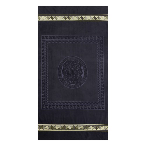 ΠΕΤΣΕΤΑ 4080 ΑΝΘΡΑΚΙ ΧΡΥΣΟ ΜΕΑΝΔΡΟ ΖΑΚΑΡ 100x160cm 650gr