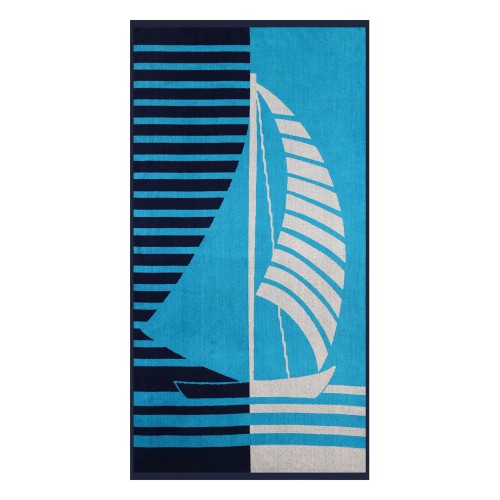 Beach BLUE NAVY CLOUD WHITE Velvet Towel 86x160cm Beach BLUE NAVY CLOUD WHITE Velvet Towel 86x160cm