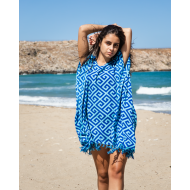 Mini Ponco Meander With Fringes Rayon Mini Ponco Meander With Fringes Rayon
