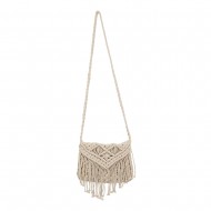 Round straw bag Silver