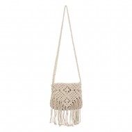 Round straw bag Silver Round straw bag Silver