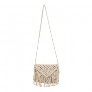 Round straw bag Silver