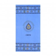 Cotton Towel Crete Evil Eye Blue