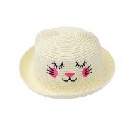 Straw hat kids Cat 4 colors 54cm