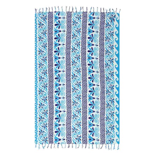 ΠΑΡΕΟ 30005 WHITE-TURQUOISE 185x115cm KΡΟΣΣΙ 100%RAYON  250GR