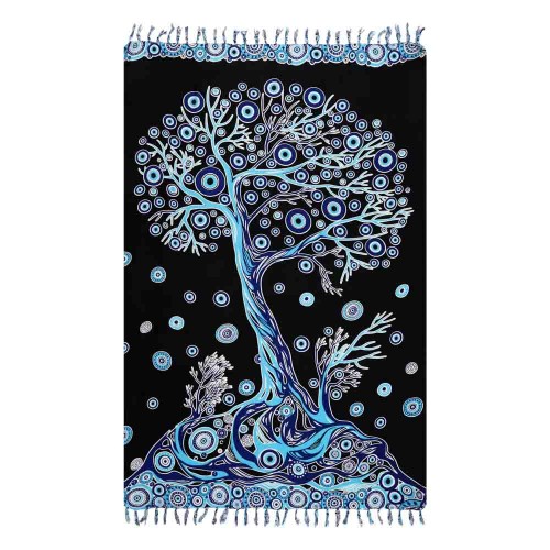 ΠΑΡΕΟ 30041 BLACK 185x115cm KΡΟΣΣΙ 100%RAYON  250GR ΔΕΝΤΡΟ ΖΩΗΣ