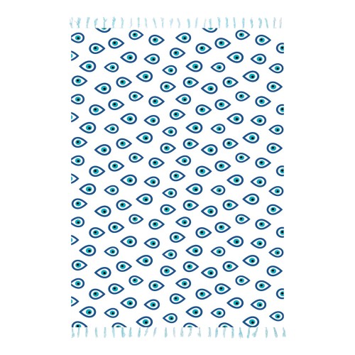 ΠΑΡΕΟ 102653 GEORGIA GREEK EYE WHITE 185x115cm ΚΡΟΣΣΙ 100%RAYON 250GR