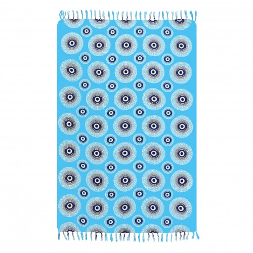 ΠΑΡΕΟ 102613 OLEN GREEK EYE TURQUOISE 185x115cm ΚΡΟΣΣΙ 100%RAYON 250GR