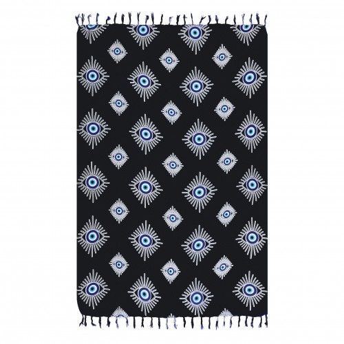 ΠΑΡΕΟ 102615 SOLAR GREEK EYE BLACK 185x115cm ΚΡΟΣΣΙ 100%RAYON 250GR