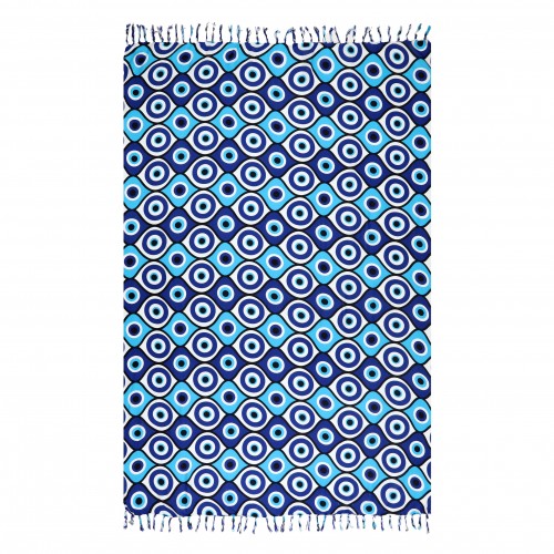 ΠΑΡΕΟ 102619 NIRA GREEK EYE NAVY BLUE 185x115cm ΚΡΟΣΣΙ 100%RAYON 250GR