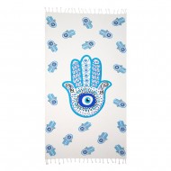Pestemal Towel HAMSA  , Aquablue