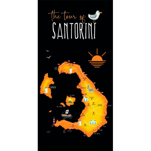 ΠΕΤΣΕΤΑ 2112 SANTORINI ΧΑΡΤΗΣ 76x152 ΜΑΥΡΗ 300gr