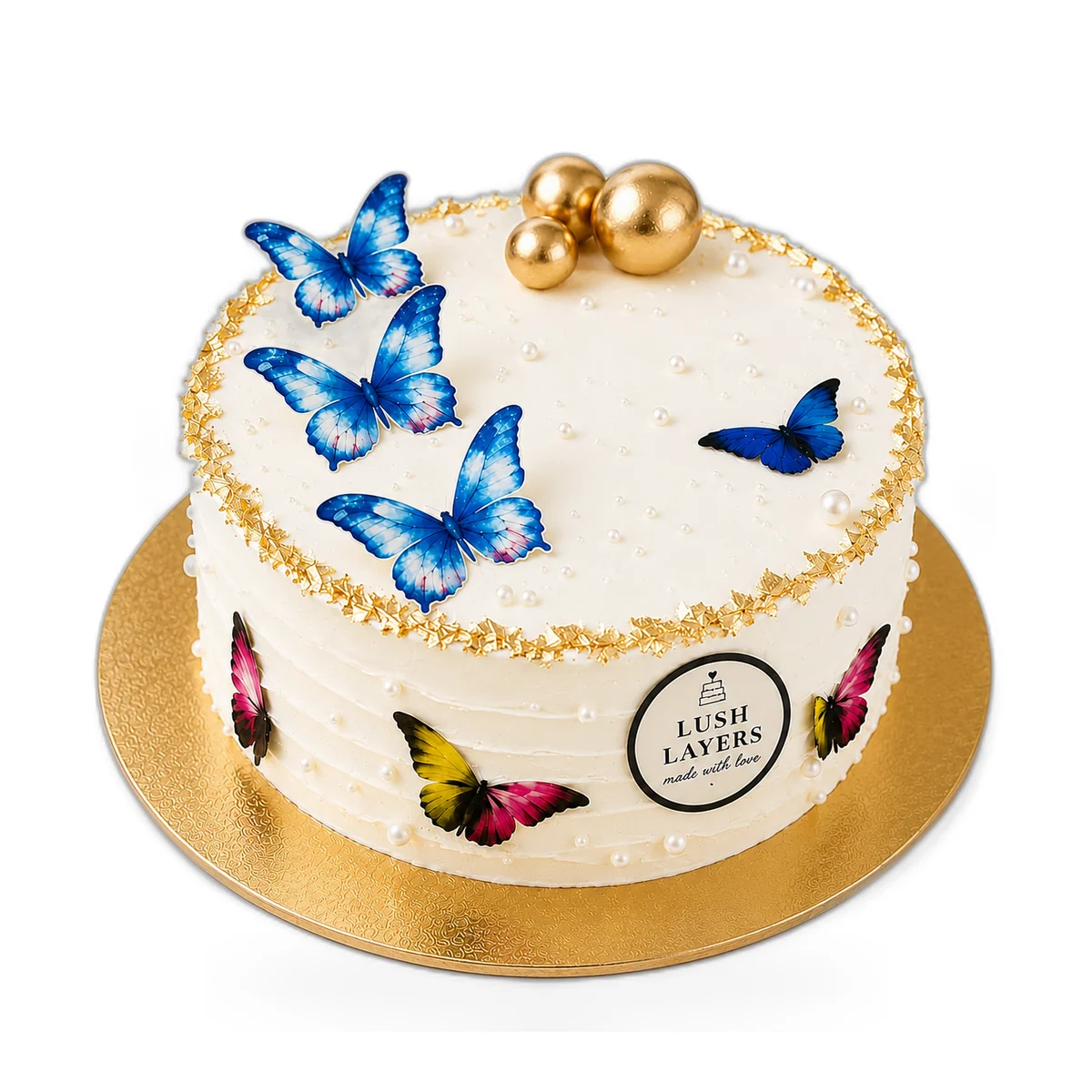 Blue Butterfly Elegance Cake
