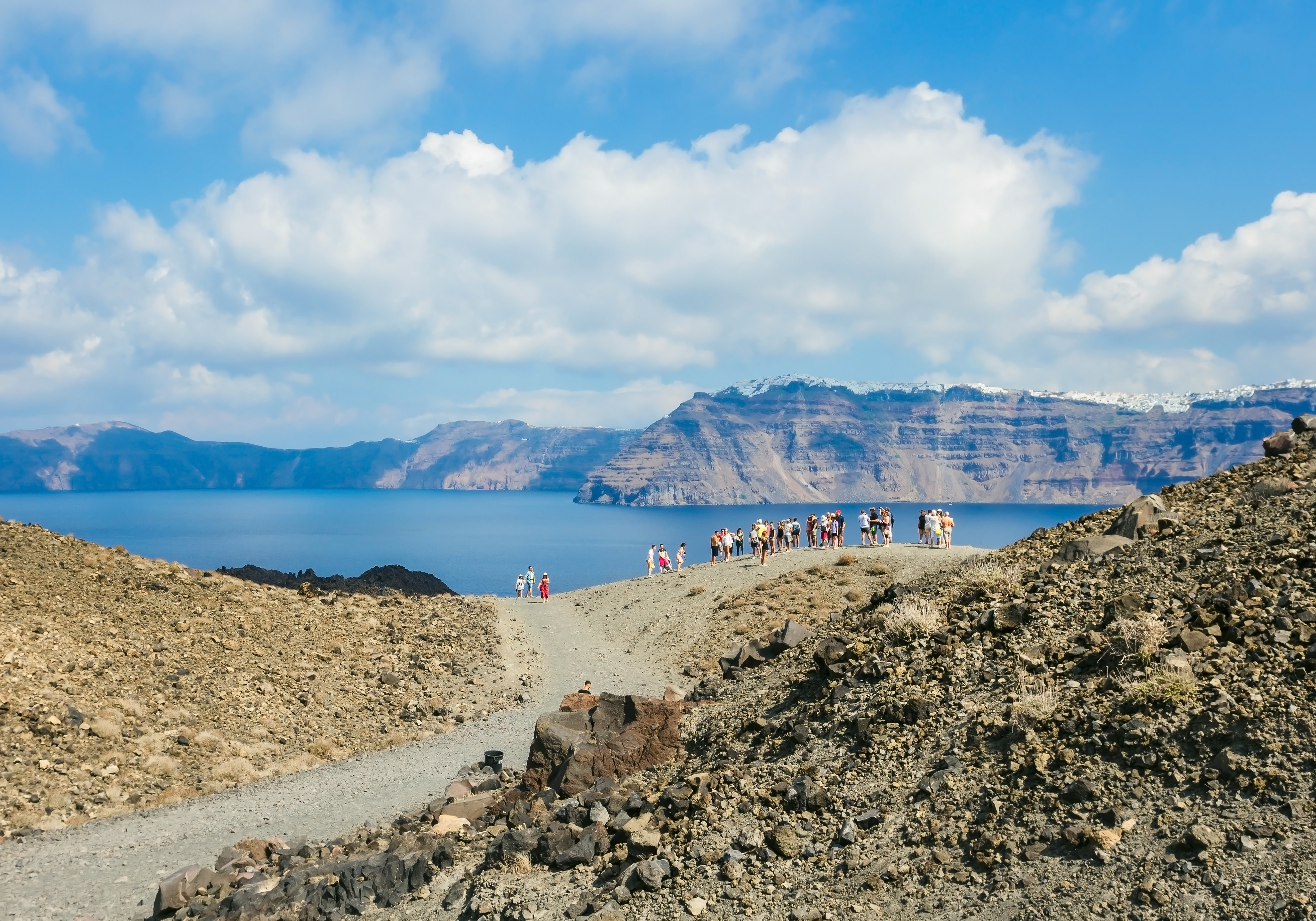 Hike Santorini's active volcano