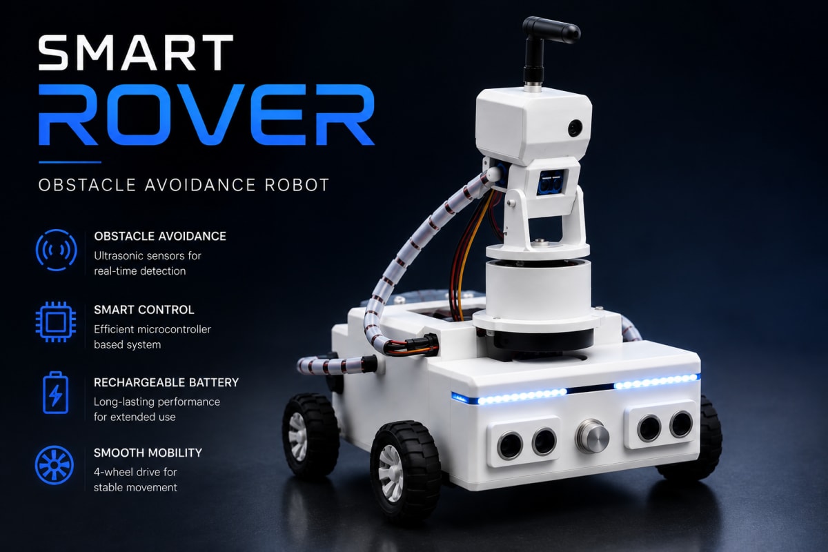 Smart Rover – Obstacle Avoidance Robot (KIT) — 3D print by True Form Labs