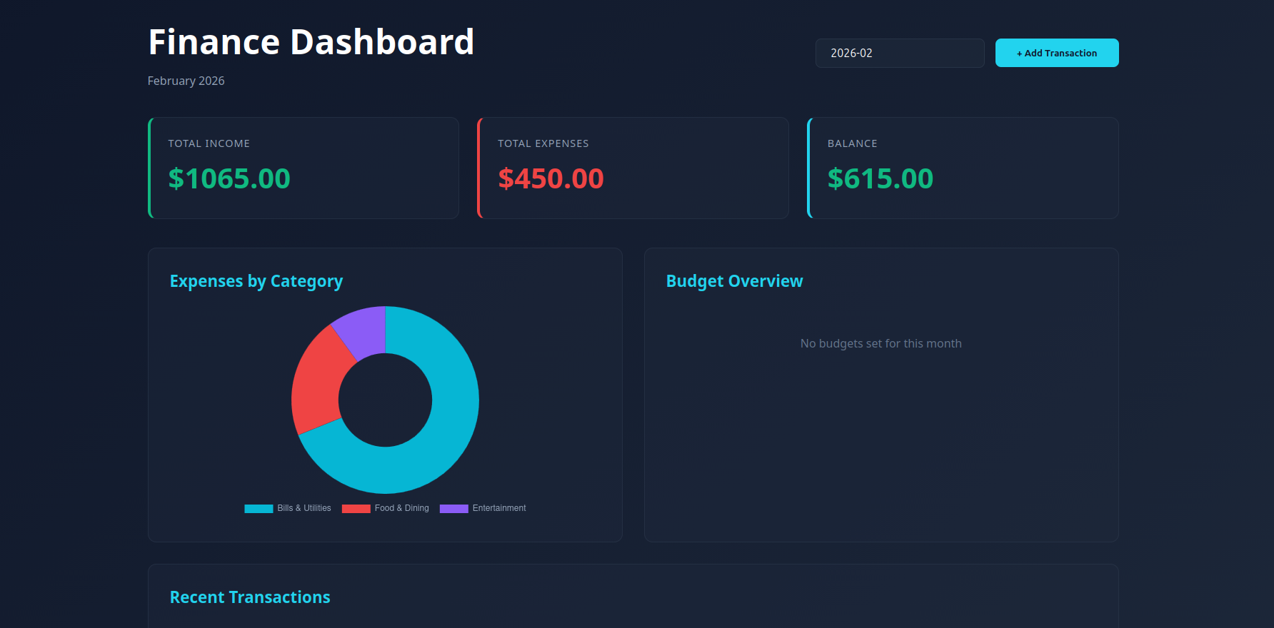 Finance Dashboard