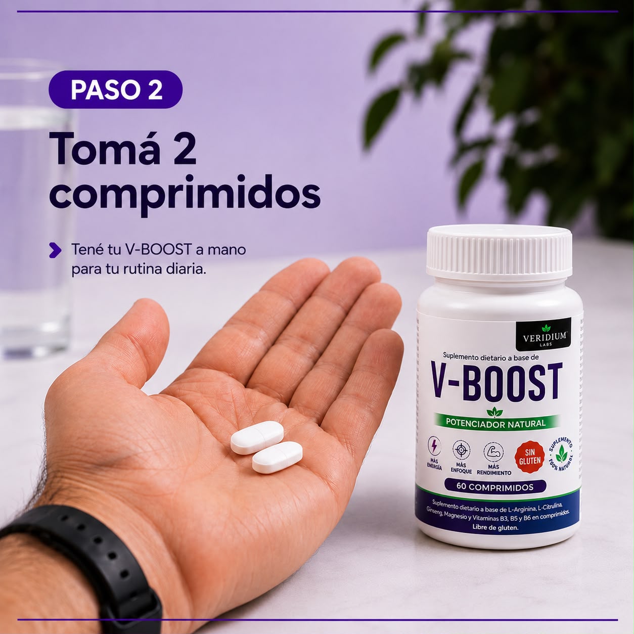 Paso 2 - Tom&aacute; 2 comprimidos
