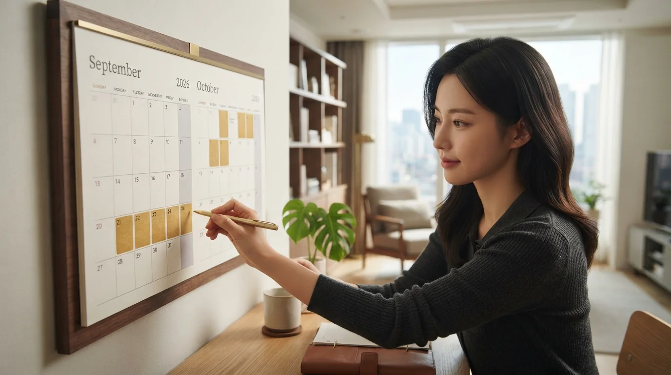 2026년 9월 하순부터 10월 초순까지의 추석 및 대체공휴일 캘린더 구성도입니다.