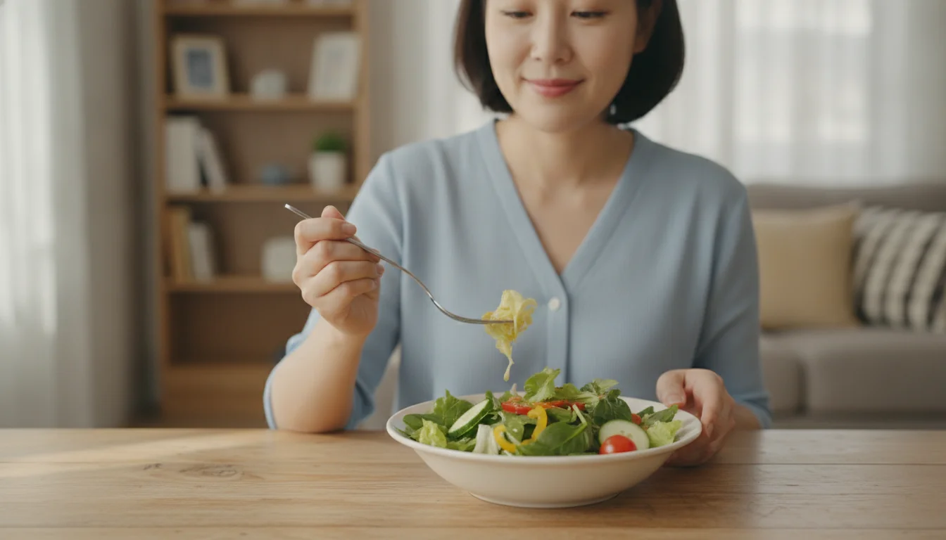 체계적인 식단 관리와 혈당 안정을 돕는 건강한 채소 식단과 애사비의 조화