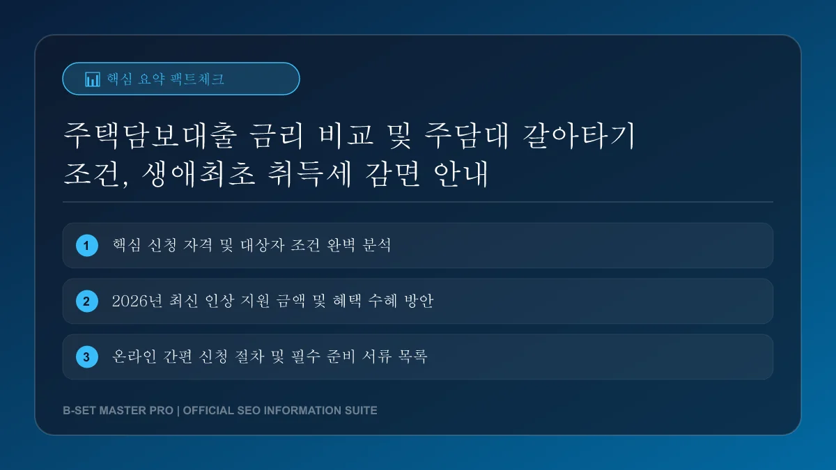 주택담보대출 갈아타기 조건 및 서류 검토 과정