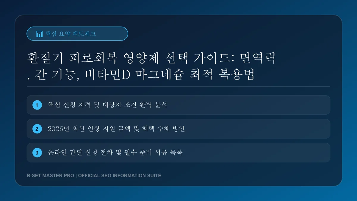 다양한 종류의 영양제 캡슐과 정제가 깨끗한 테이블 위에 정돈되어 있는 모습입니다. 비타민D, 마그네슘, 간 영양제를 암시하는 다양한 색상의 영양제들이 보입니다.