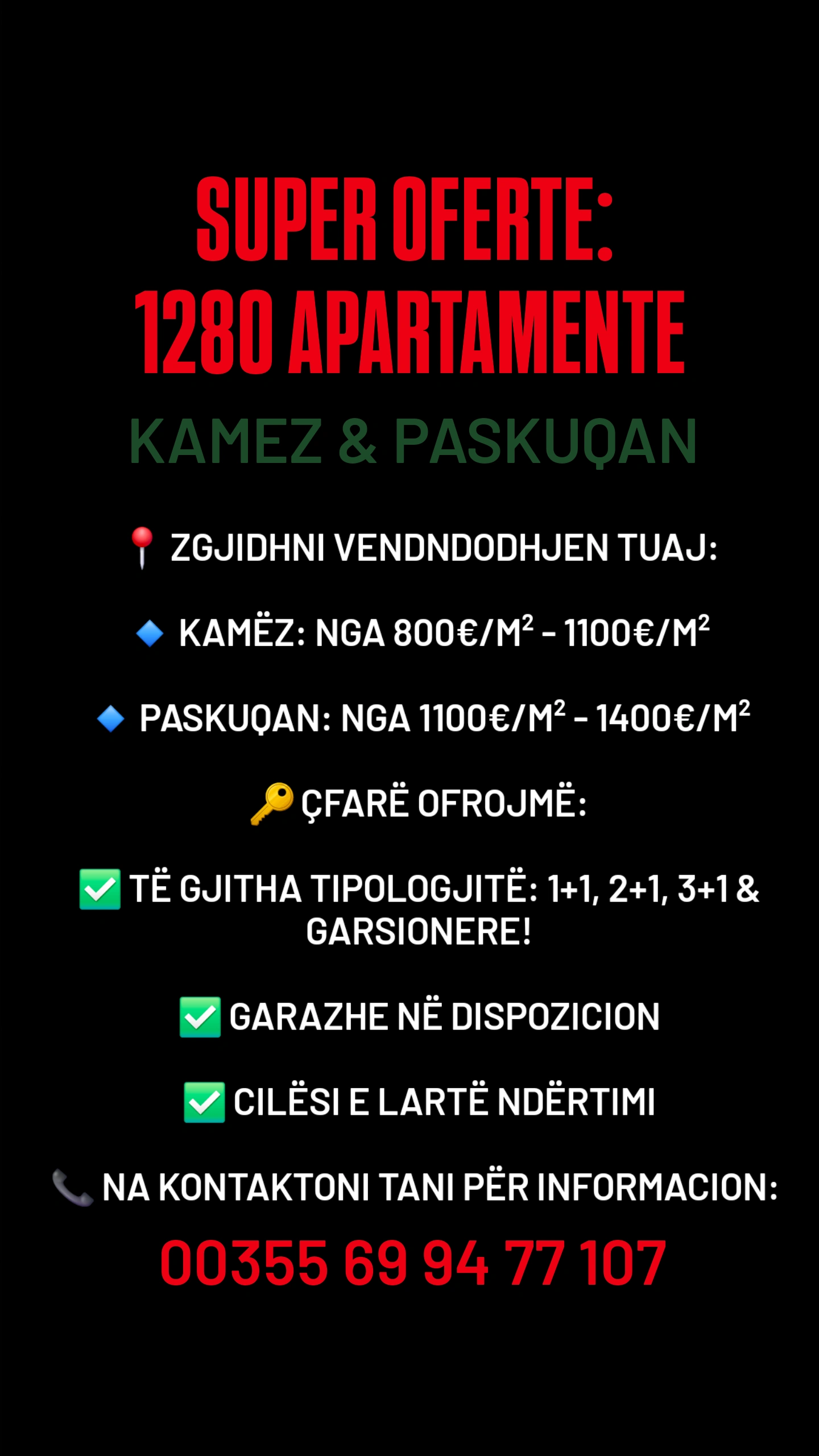 Shiten 1280 Apartamente Kamez - Paskuqan