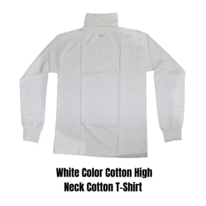 White Color Cotton High Neck Cotton T-Shirt For Men