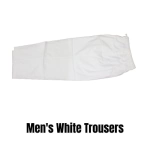 Men's White Cotton Trousers