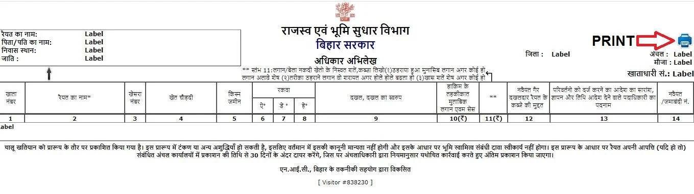 bihar apna khata, khatiyan, register