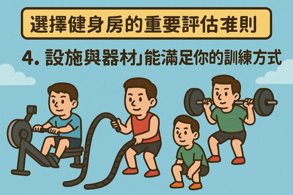 挑選場館時請依照自己的運動習慣作為選擇，而不是看起來很酷，但一年用不到幾次的設施