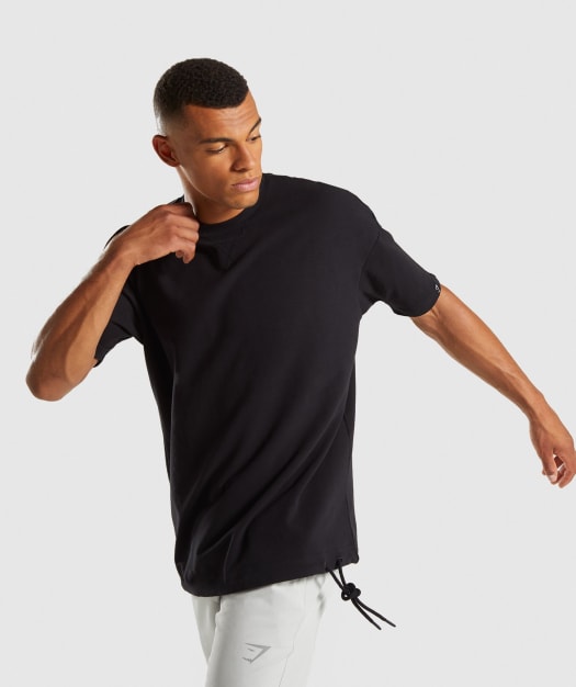 Gymshark Drawcord Sweat T-Shirt - Black