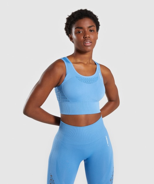 Gymshark Energy+ Seamless Crop Top - Blue