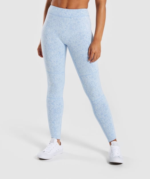 Gymshark Fleur Texture Leggings - Blue